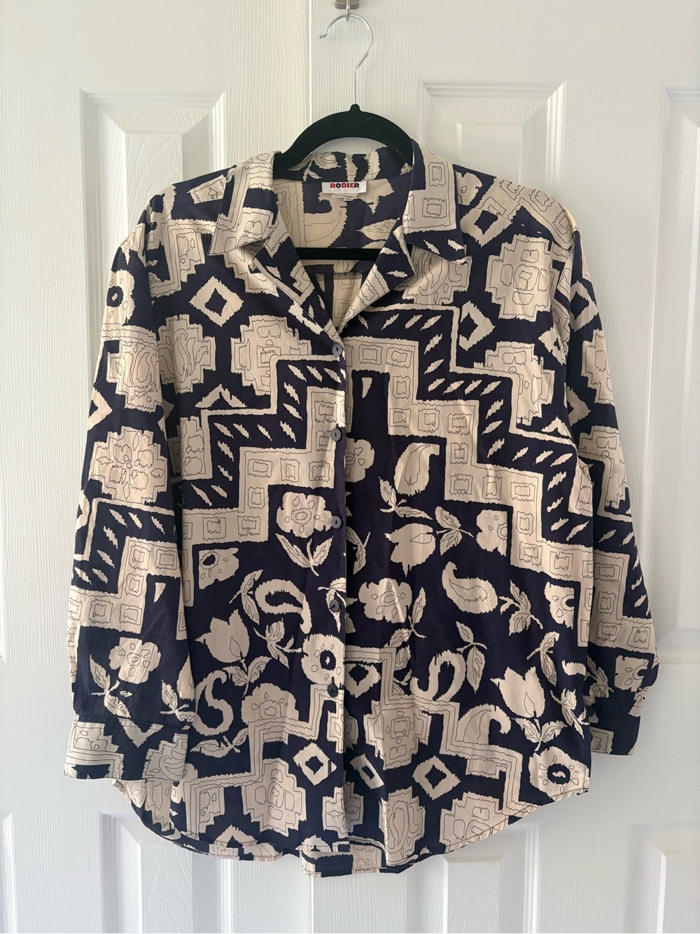 Vintage Rodier Paris Long Sleeve Button Down Cotton Shirt